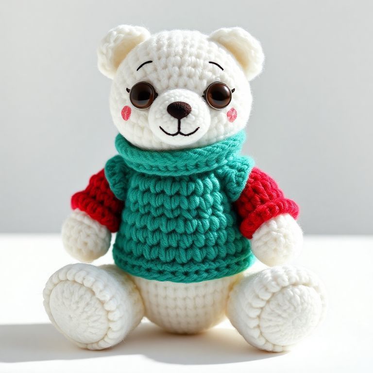 Urso Polar Natalino em Amigurumi