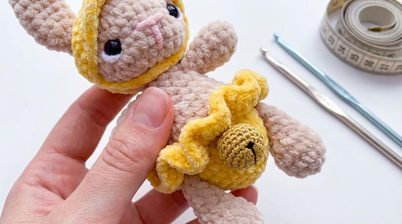 Kylie Coelho Amigurumi de pelúcia fofa feita em crochê para decoração de quarto infantil artesanal.
